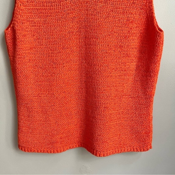 Vintage Knit Sweater Vest Women's Large Stretchy Orange Beachy Coastal‎ Cottage - Picture 7 of 12